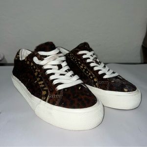 Madewell Sidewalk Low-Top Sneakers Animal Print Calf Hair Sneakers Size 6.5
